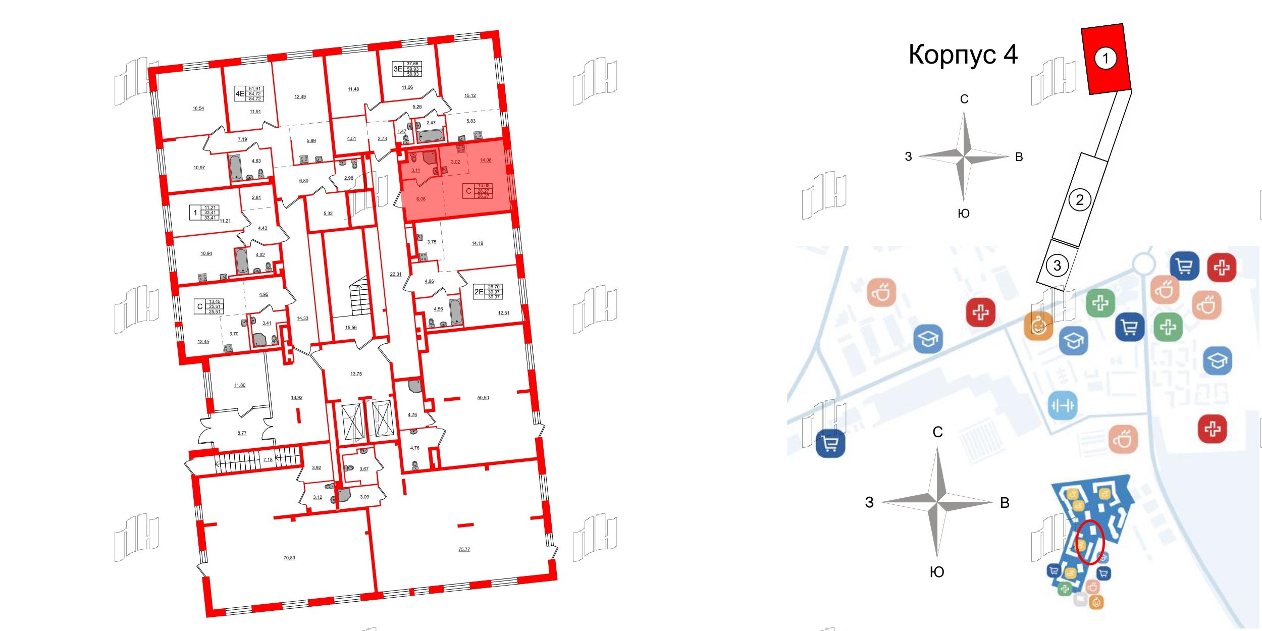 Квартира в ЖК Квартал Лаголово, студия, 26.27 м², 1 этаж
