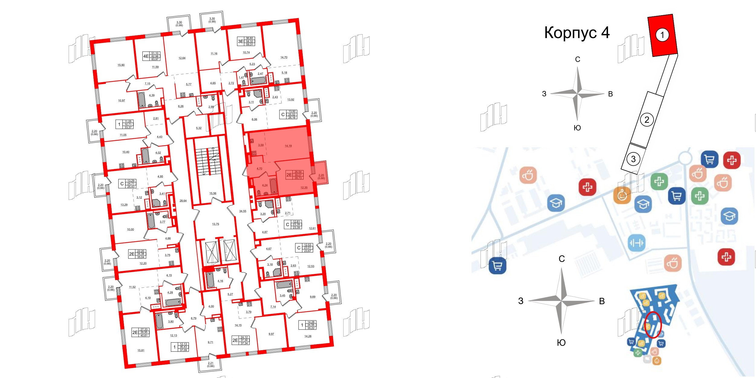 Квартира в ЖК Квартал Лаголово, 1 комнатная, 39.73 м², 7 этаж