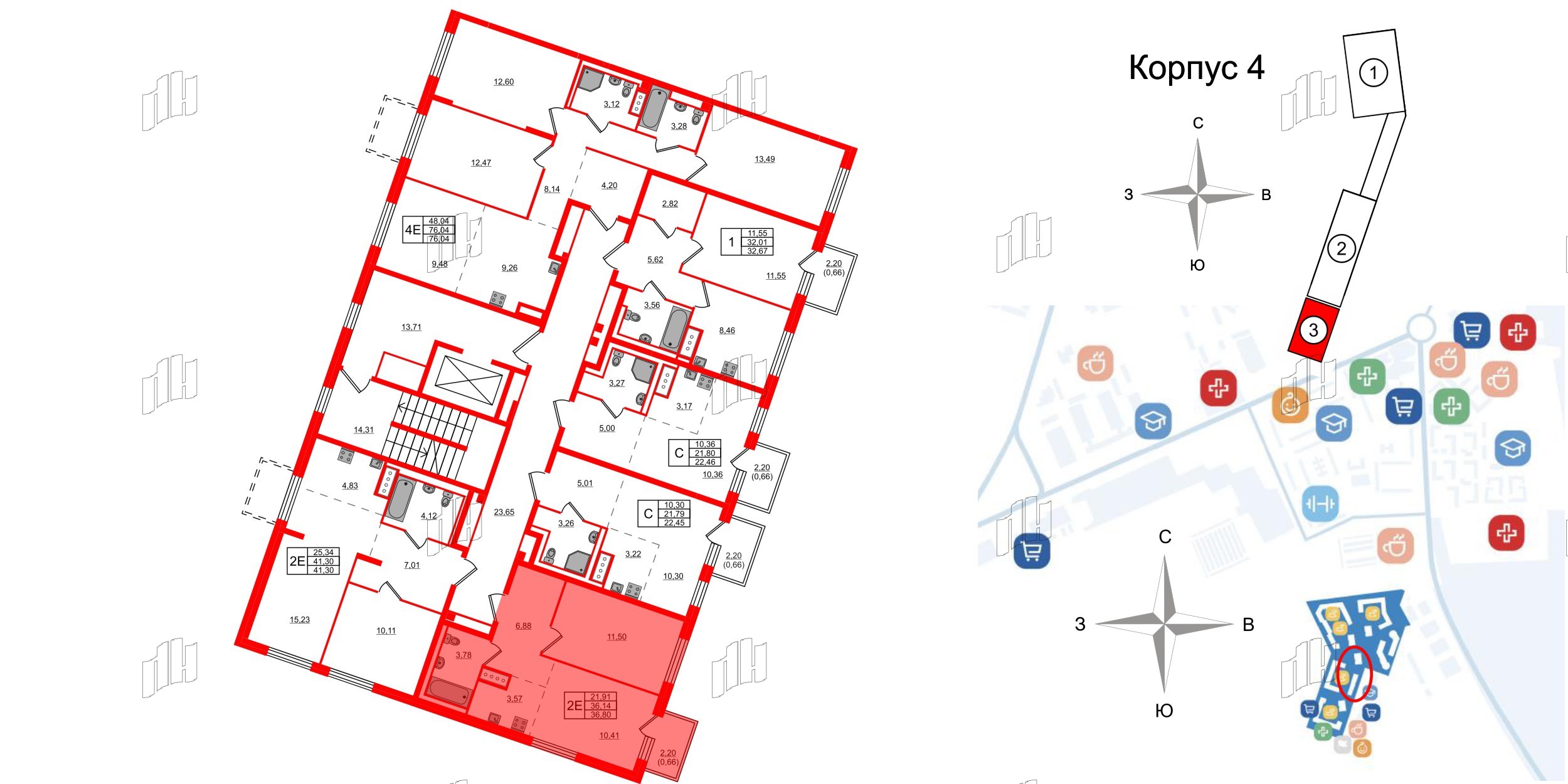 Квартира в ЖК Квартал Лаголово, 1 комнатная, 36.8 м², 5 этаж