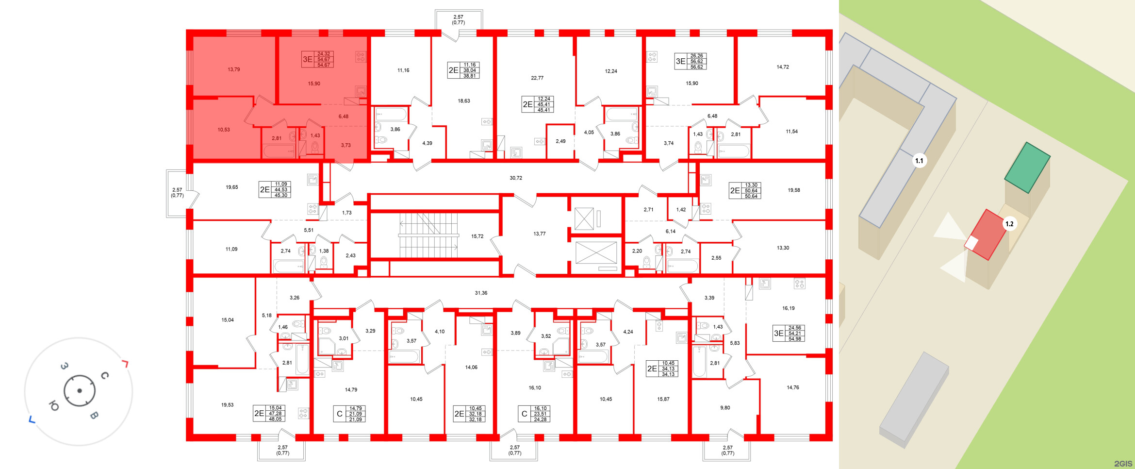 Квартира в ЖК Квартал Торики, студия, 24.28 м², 4 этаж