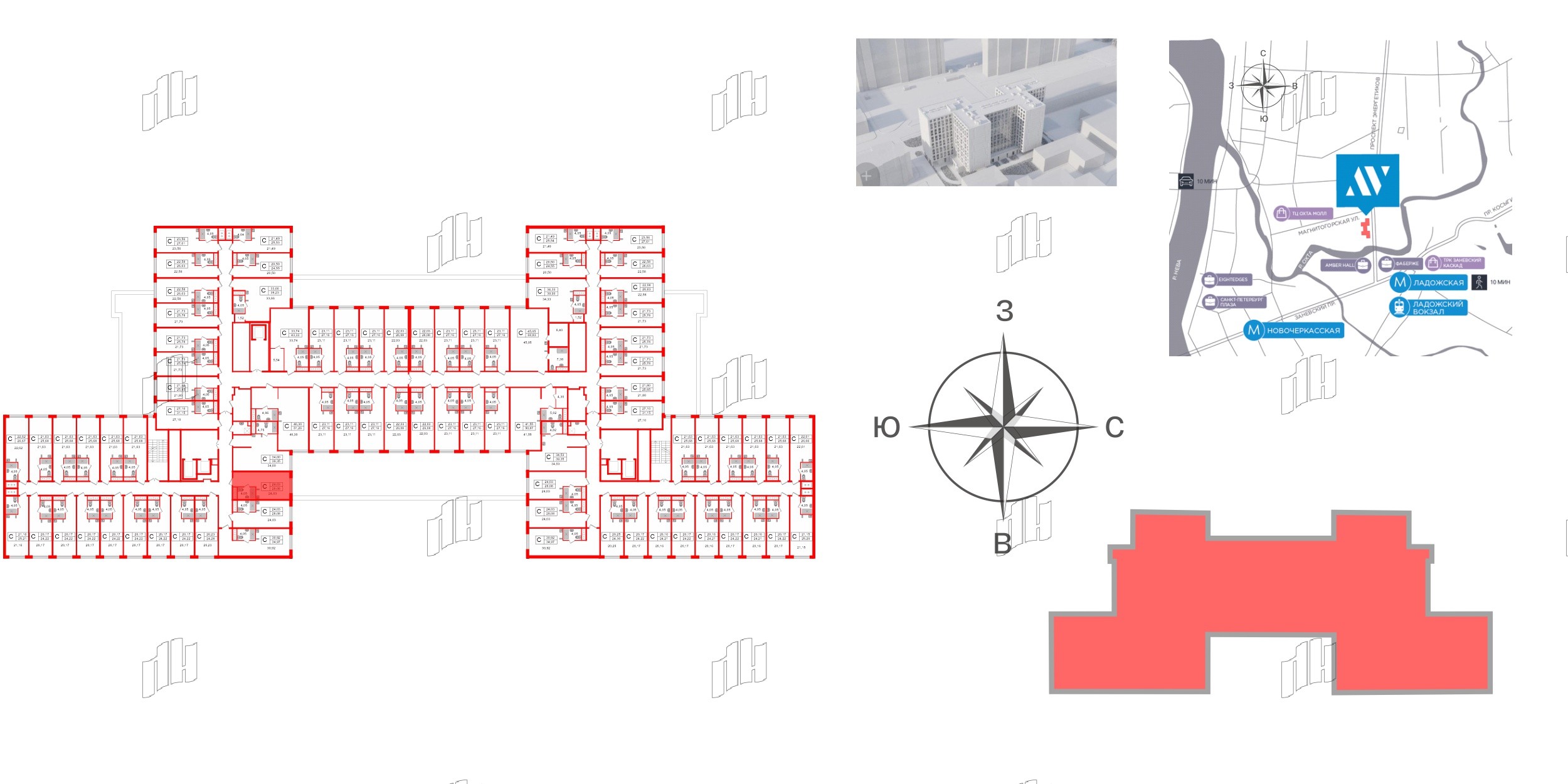 Апартаменты в ЖК Ladozhsky Avenir, студия, 28.08 м², 11 этаж