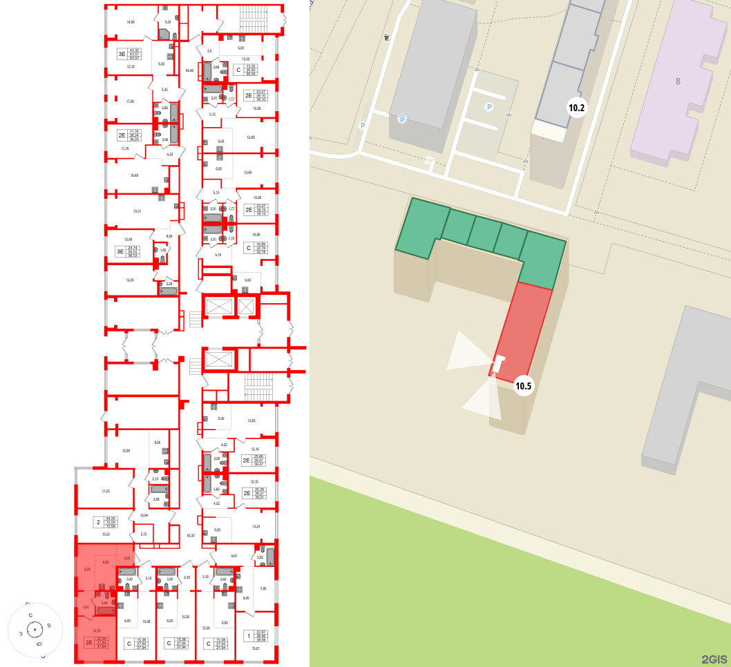 Квартира в ЖК «ЛесАрт», 1 комнатная, 37.84 м², 1 этаж