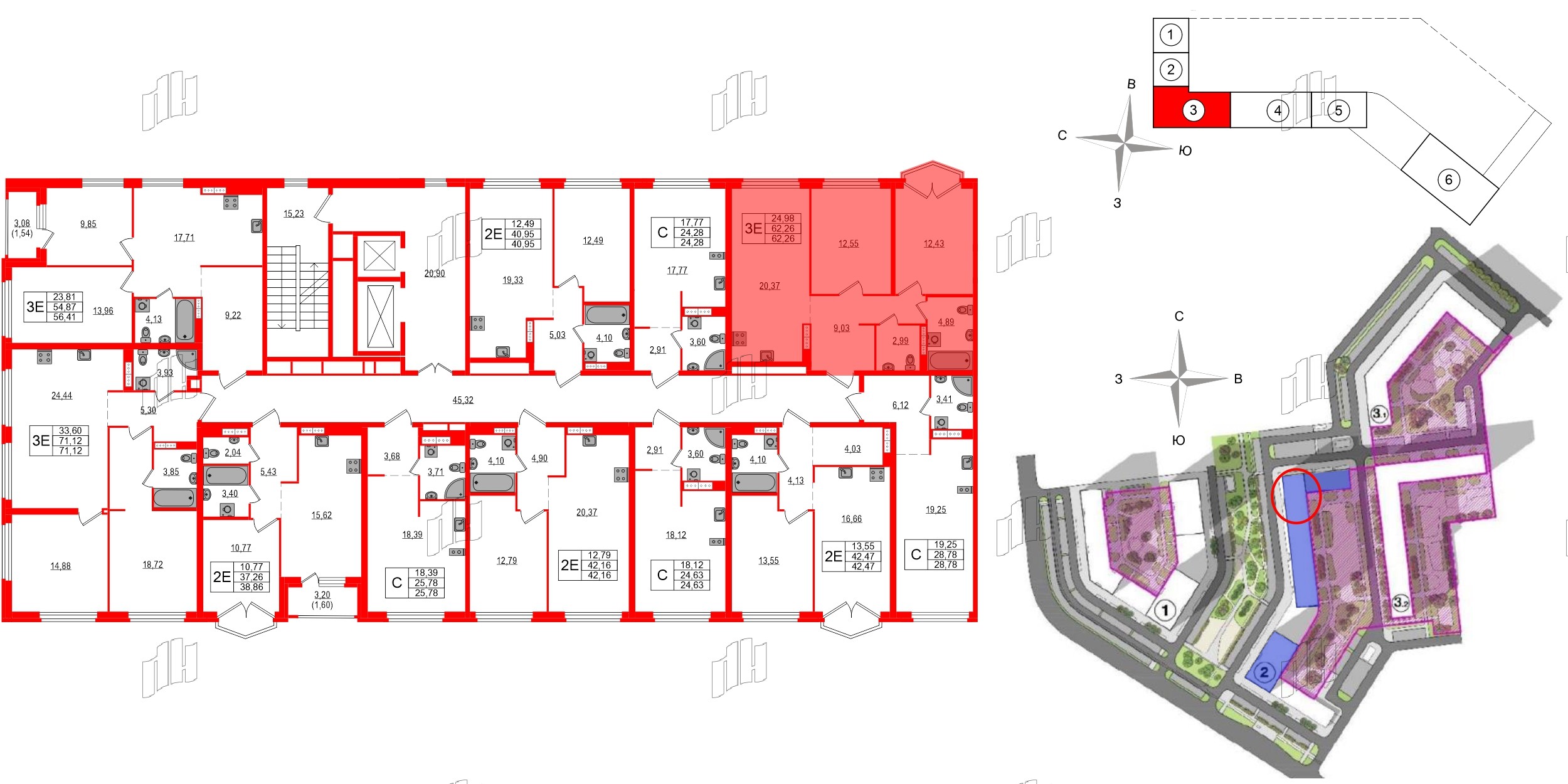 Квартира в ЖК Максималист, 2 комнатная, 62.26 м², 16 этаж