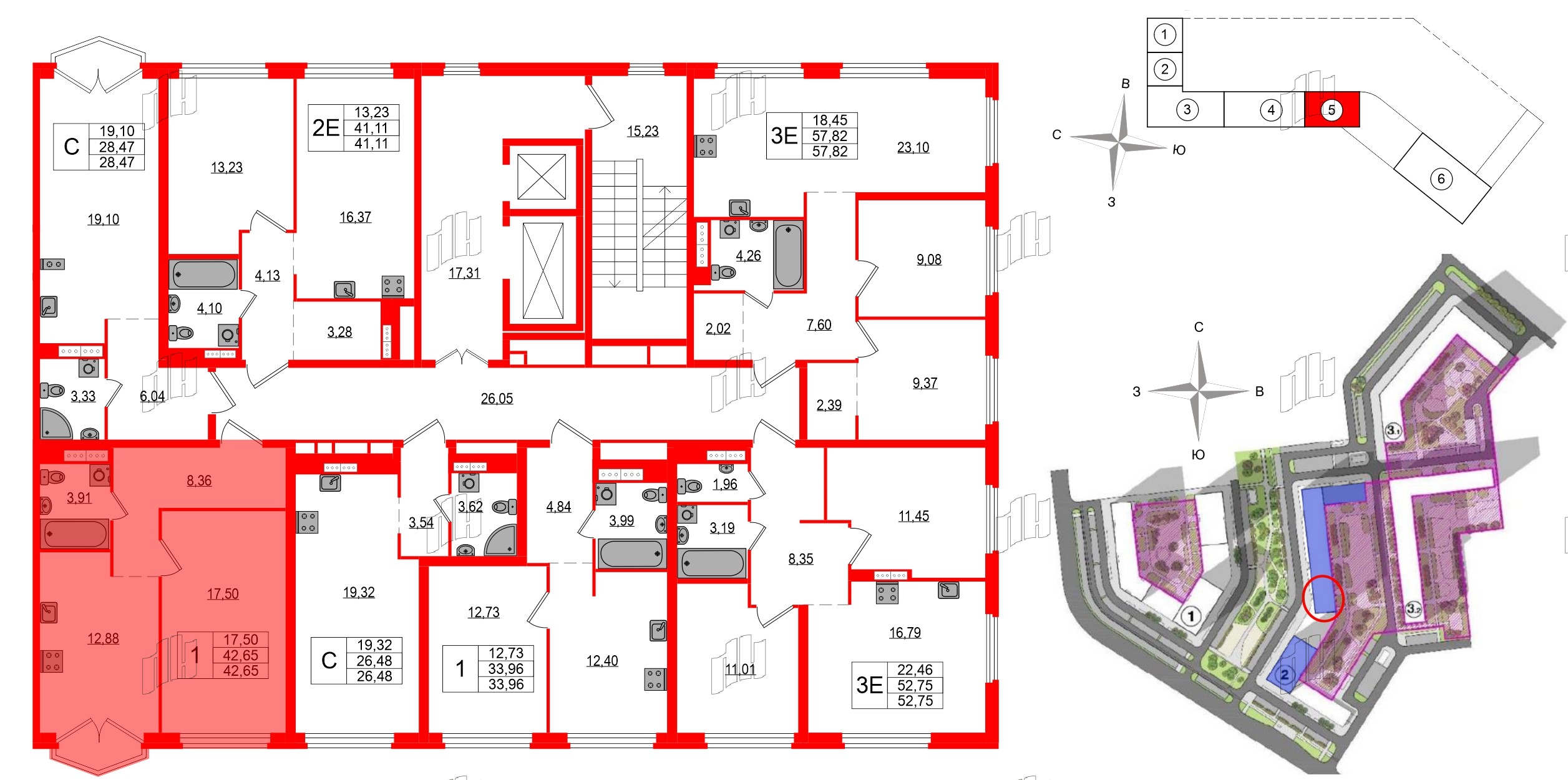Квартира в ЖК Максималист, 1 комнатная, 42.65 м², 16 этаж