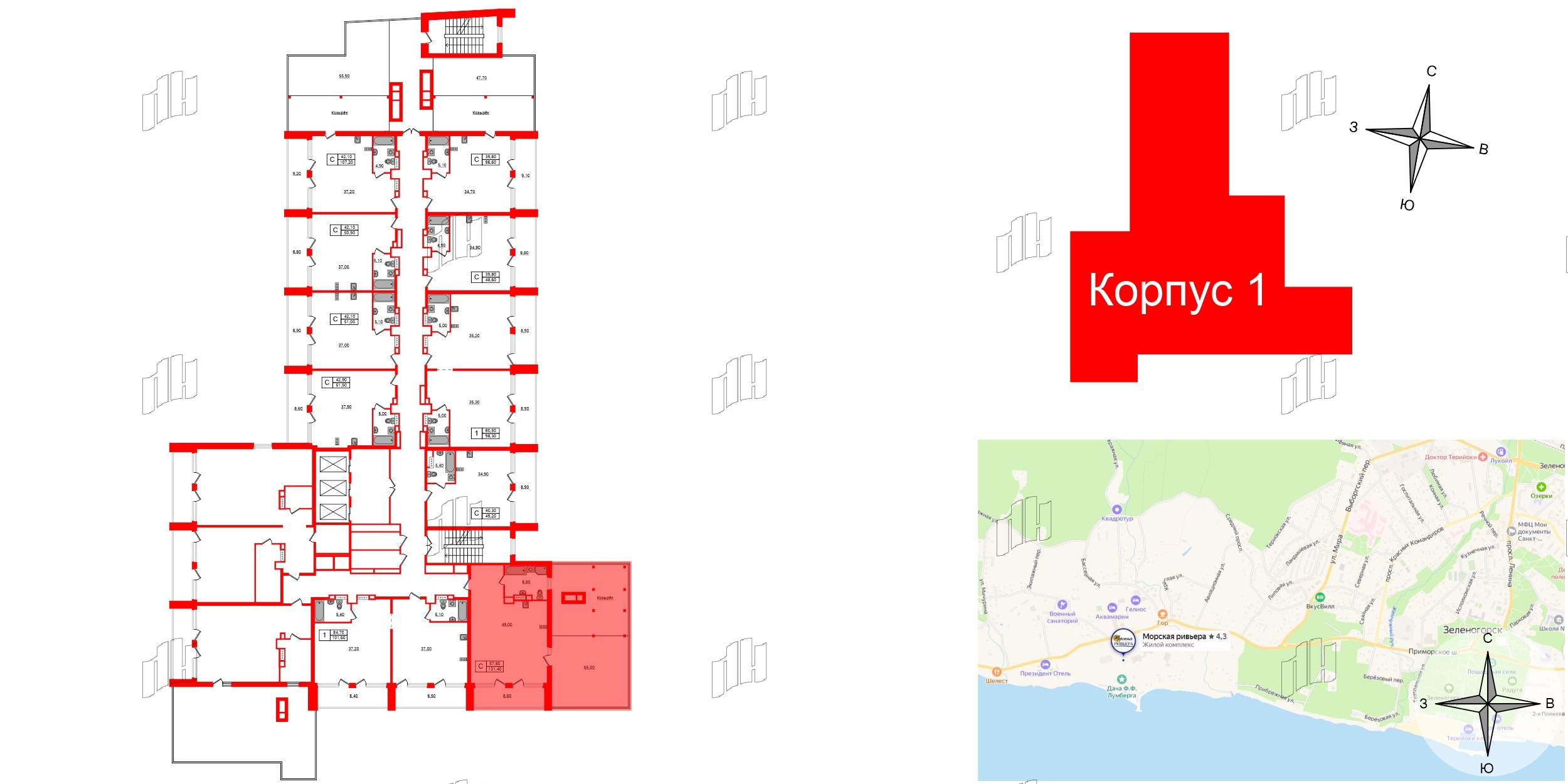 Апартаменты в ЖК Морская Ривьера, студия, 131.4 м², 11 этаж