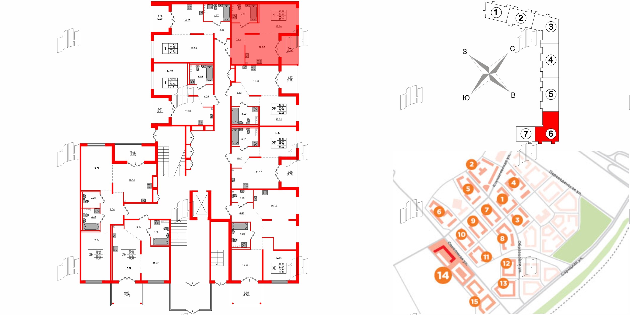Квартира в ЖК Образцовый квартал, 1 комнатная, 36.06 м², 1 этаж