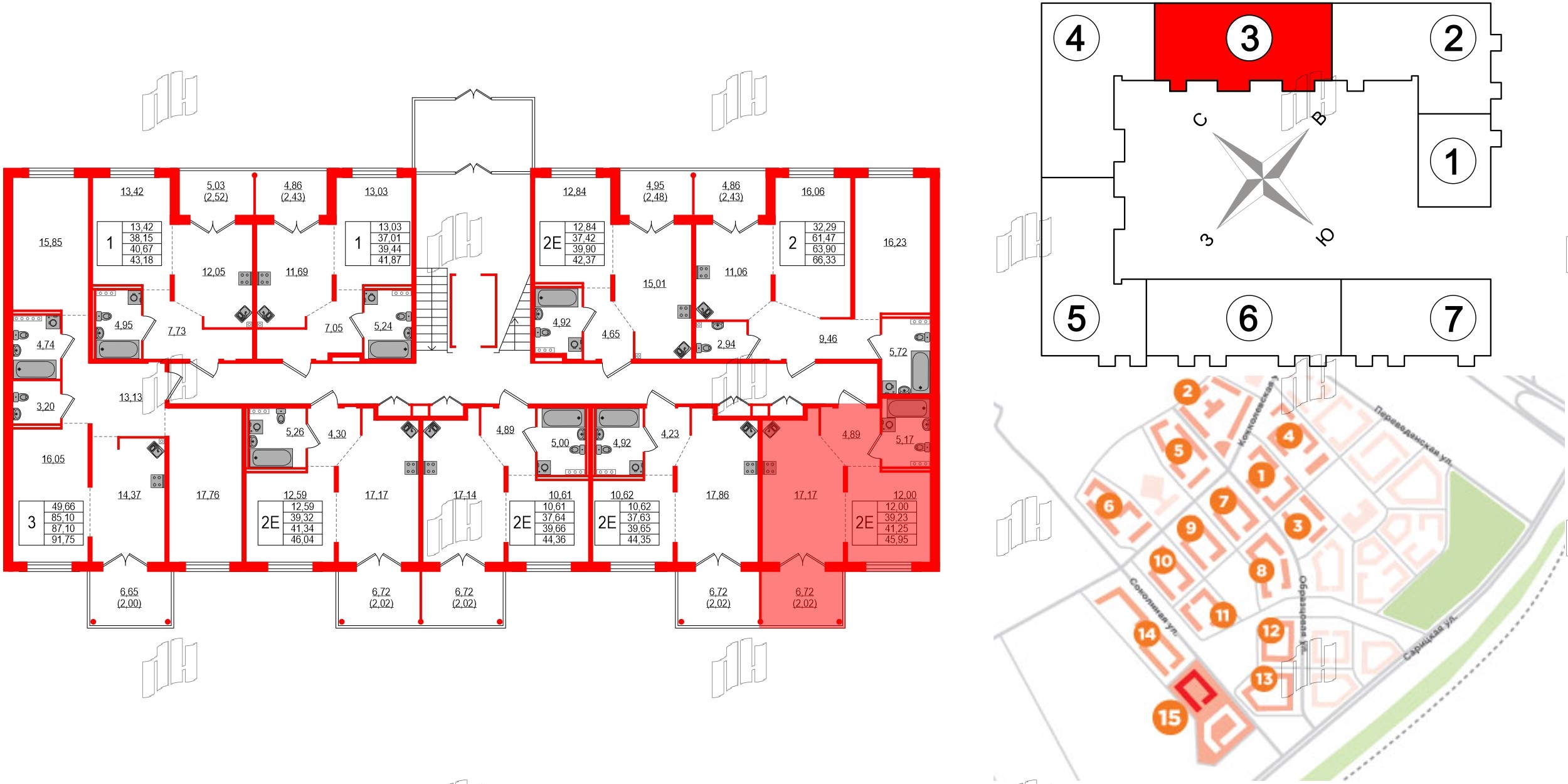 Квартира в ЖК Образцовый квартал, 1 комнатная, 39.23 м², 1 этаж