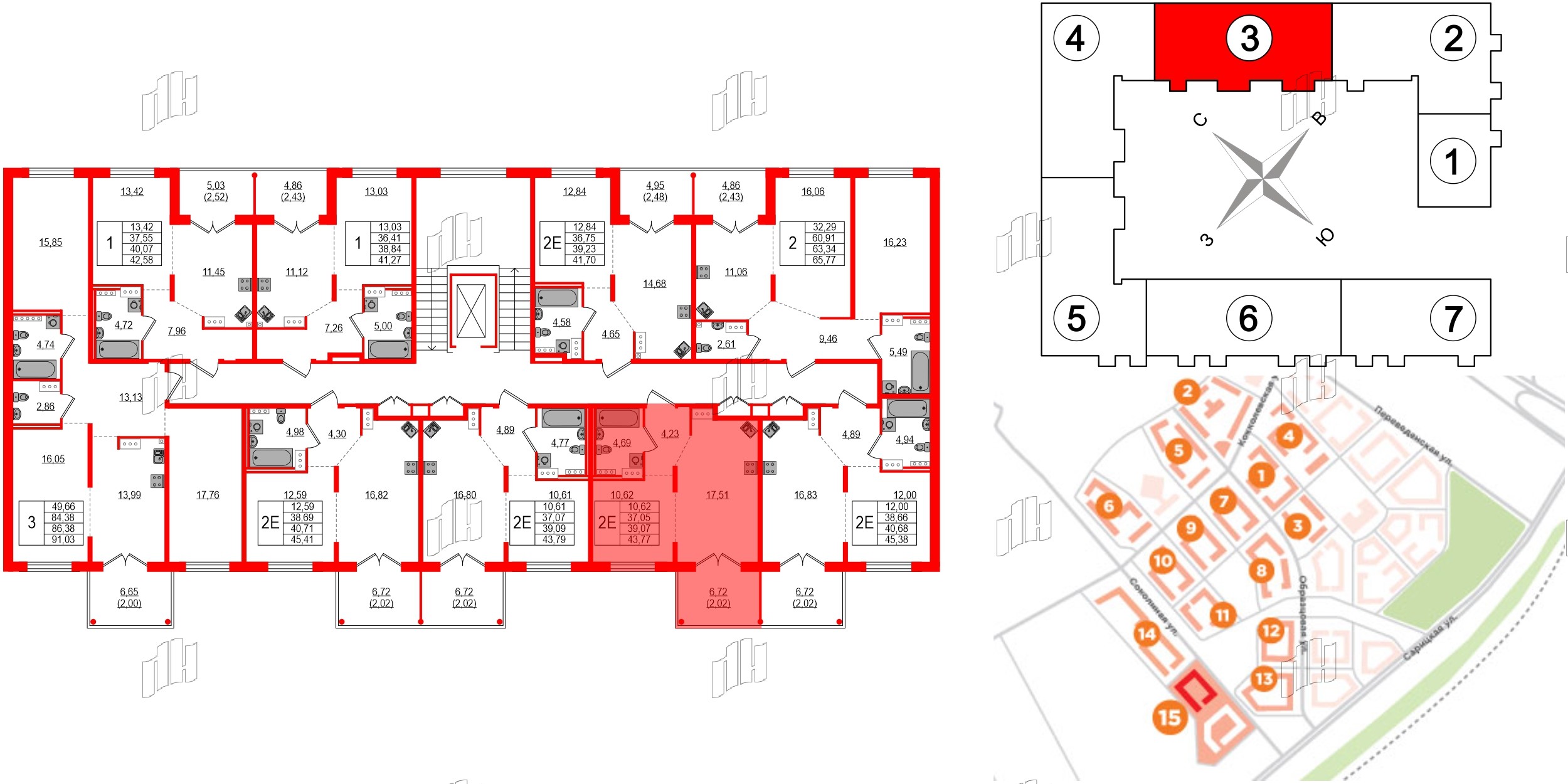 Квартира в ЖК Образцовый квартал, 1 комнатная, 37.05 м², 3 этаж