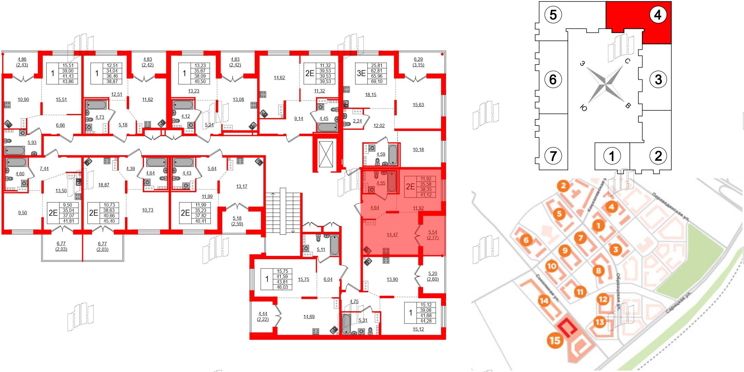 Квартира в ЖК Образцовый квартал, 1 комнатная, 35.58 м², 4 этаж
