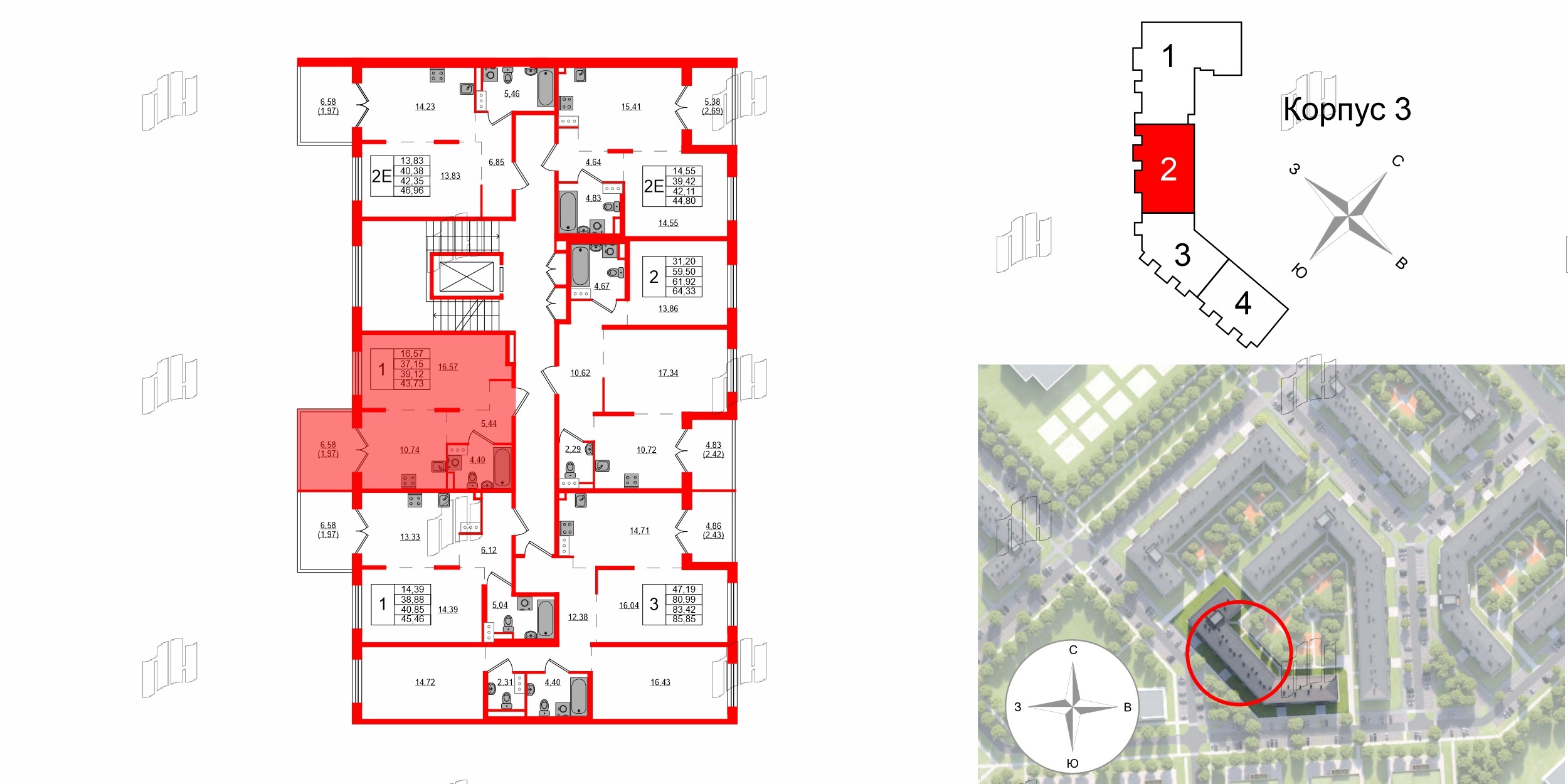 Квартира в ЖК Образцовый квартал, 1 комнатная, 37.15 м², 4 этаж