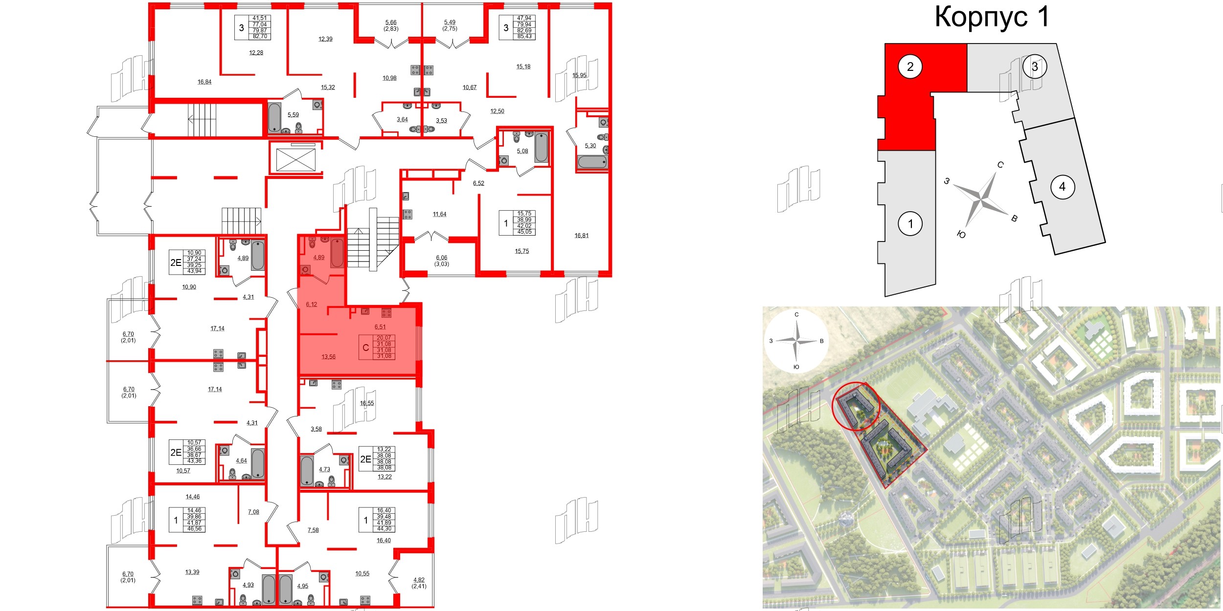 Квартира в ЖК Образцовый квартал, студия, 31.08 м², 1 этаж