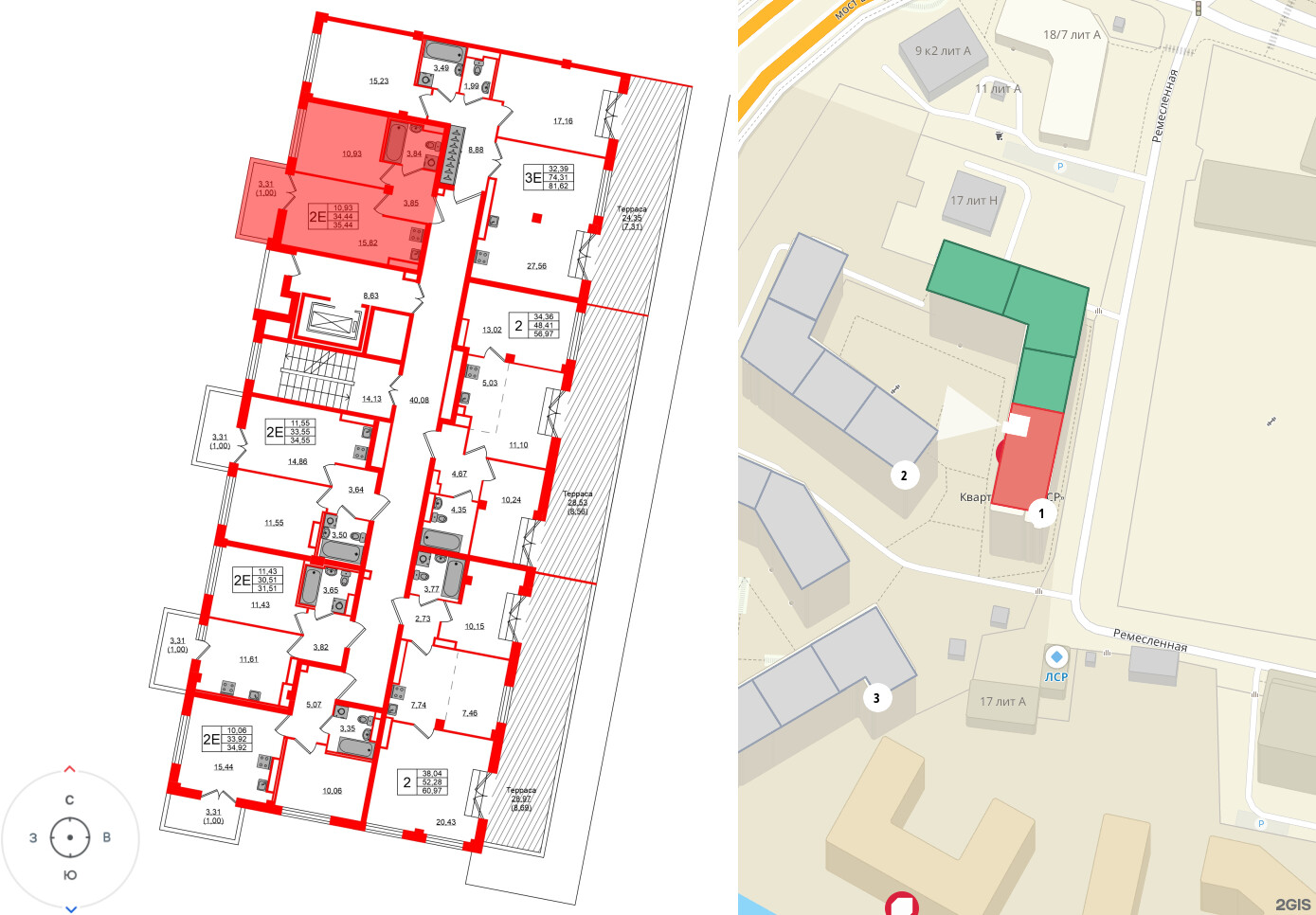 Квартира в ЖК Neva Residence, 1 комнатная, 35.4 м², 7 этаж
