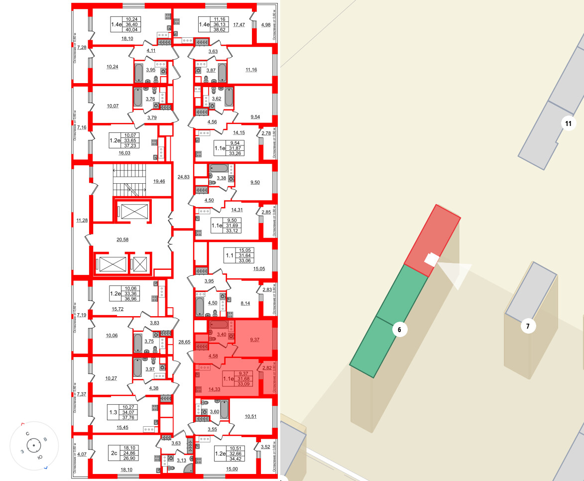 Квартира в ЖК «Город звёзд», 1 комнатная, 31.68 м², 15 этаж