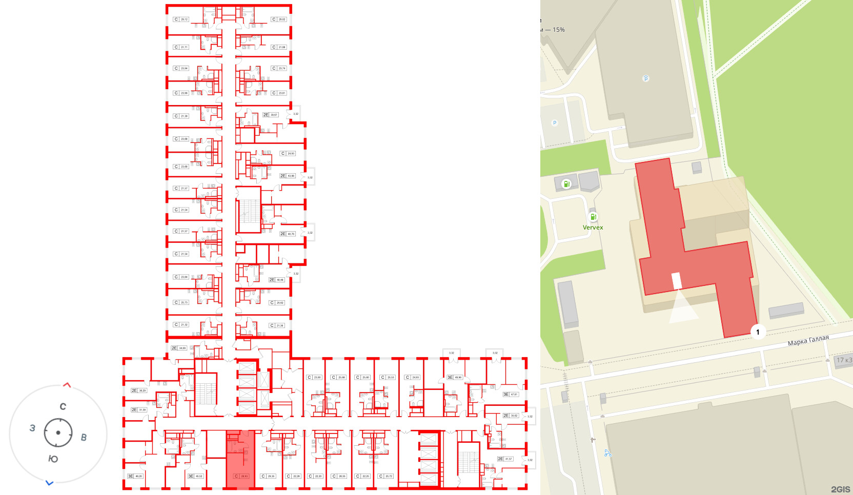 Апартаменты в ЖК «Апартаменты СААН», студия, 29.35 м², 20 этаж