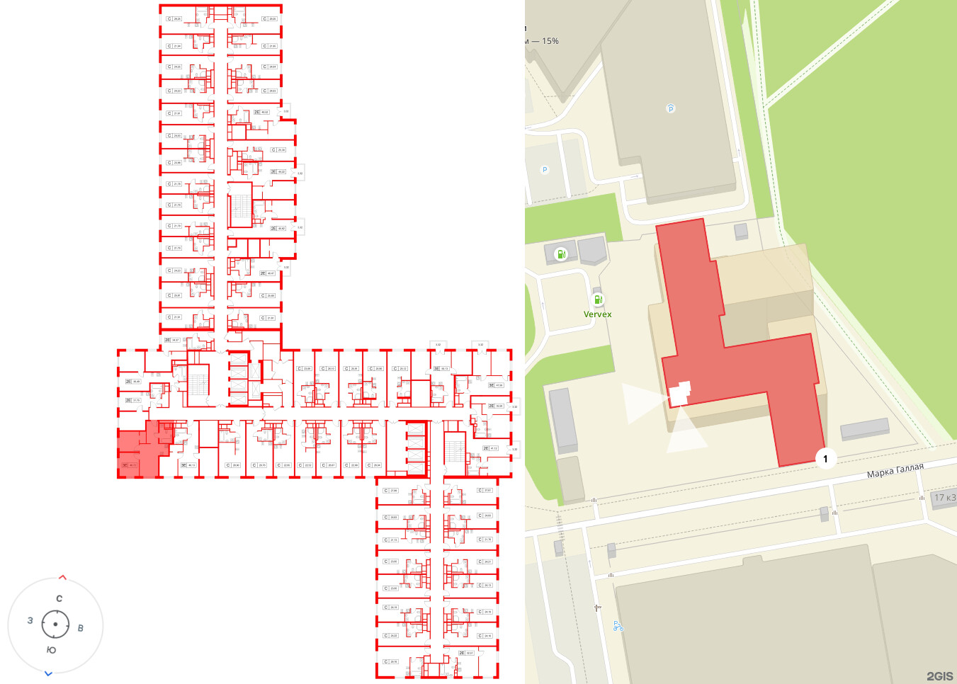 Апартаменты в ЖК «Апартаменты СААН», 2 комнатные, 46.72 м², 8 этаж
