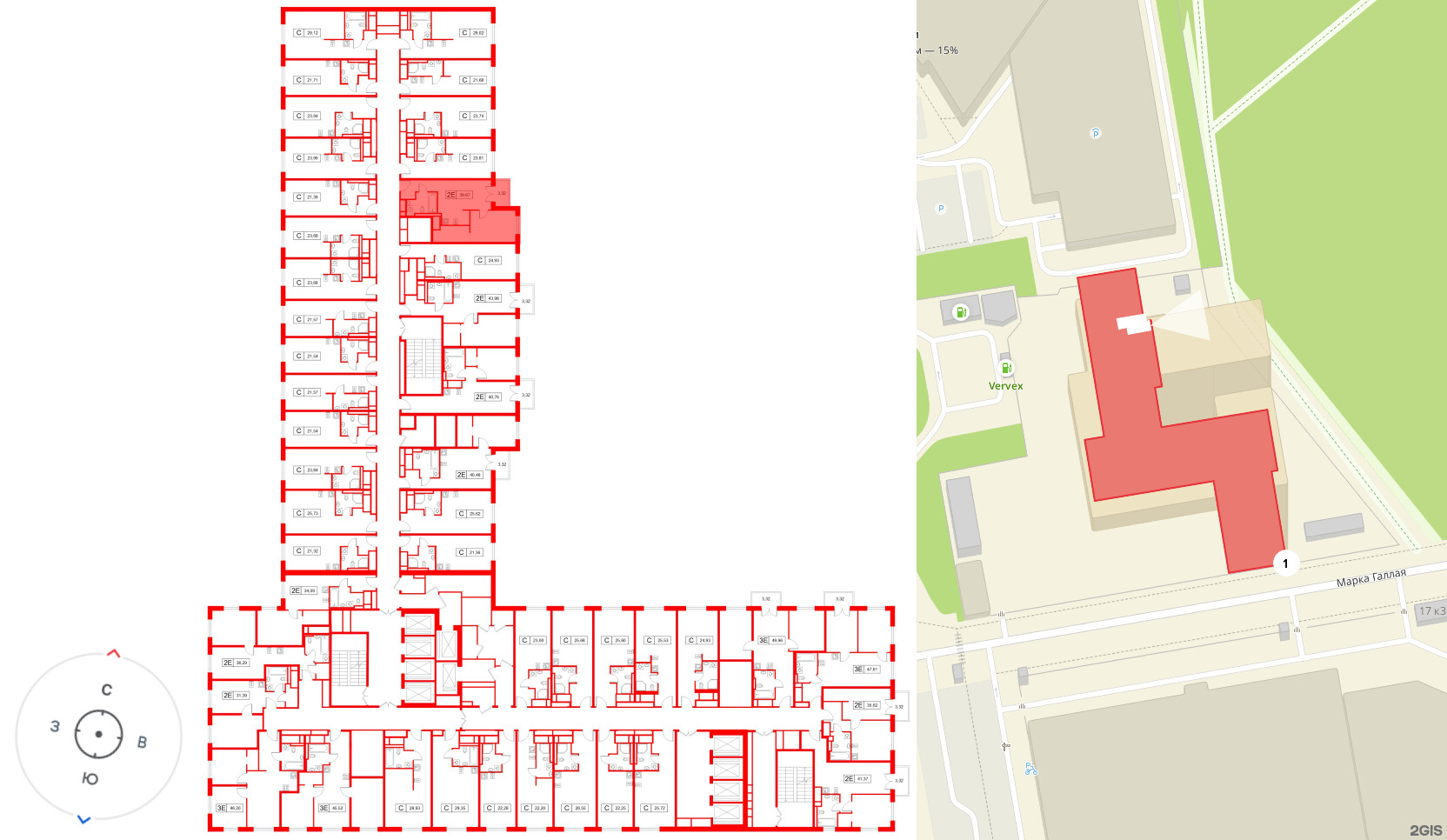 Апартаменты в ЖК «Апартаменты СААН», 1 комнатные, 39.67 м², 22 этаж