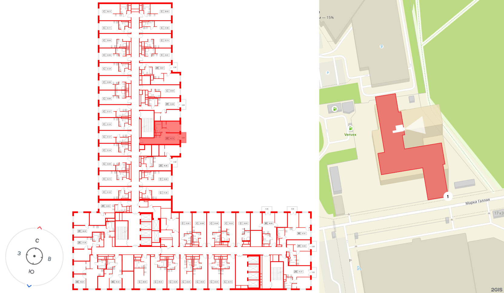 Апартаменты в ЖК «Апартаменты СААН», 1 комнатные, 40.76 м², 22 этаж
