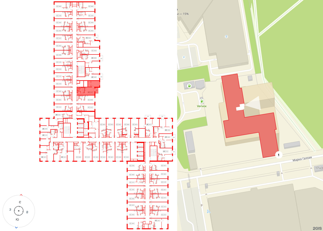 Апартаменты в ЖК «Апартаменты СААН», 1 комнатные, 40.47 м², 9 этаж