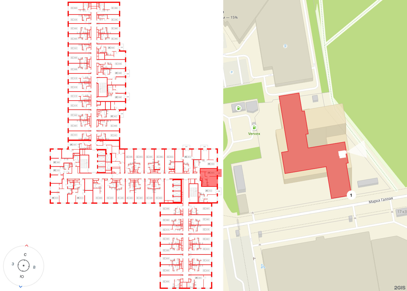 Апартаменты в ЖК «Апартаменты СААН», 1 комнатные, 35.56 м², 9 этаж