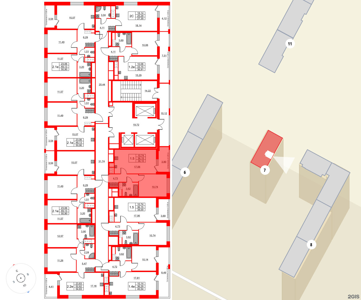 Квартира в ЖК «Город звёзд», 1 комнатная, 36.15 м², 12 этаж