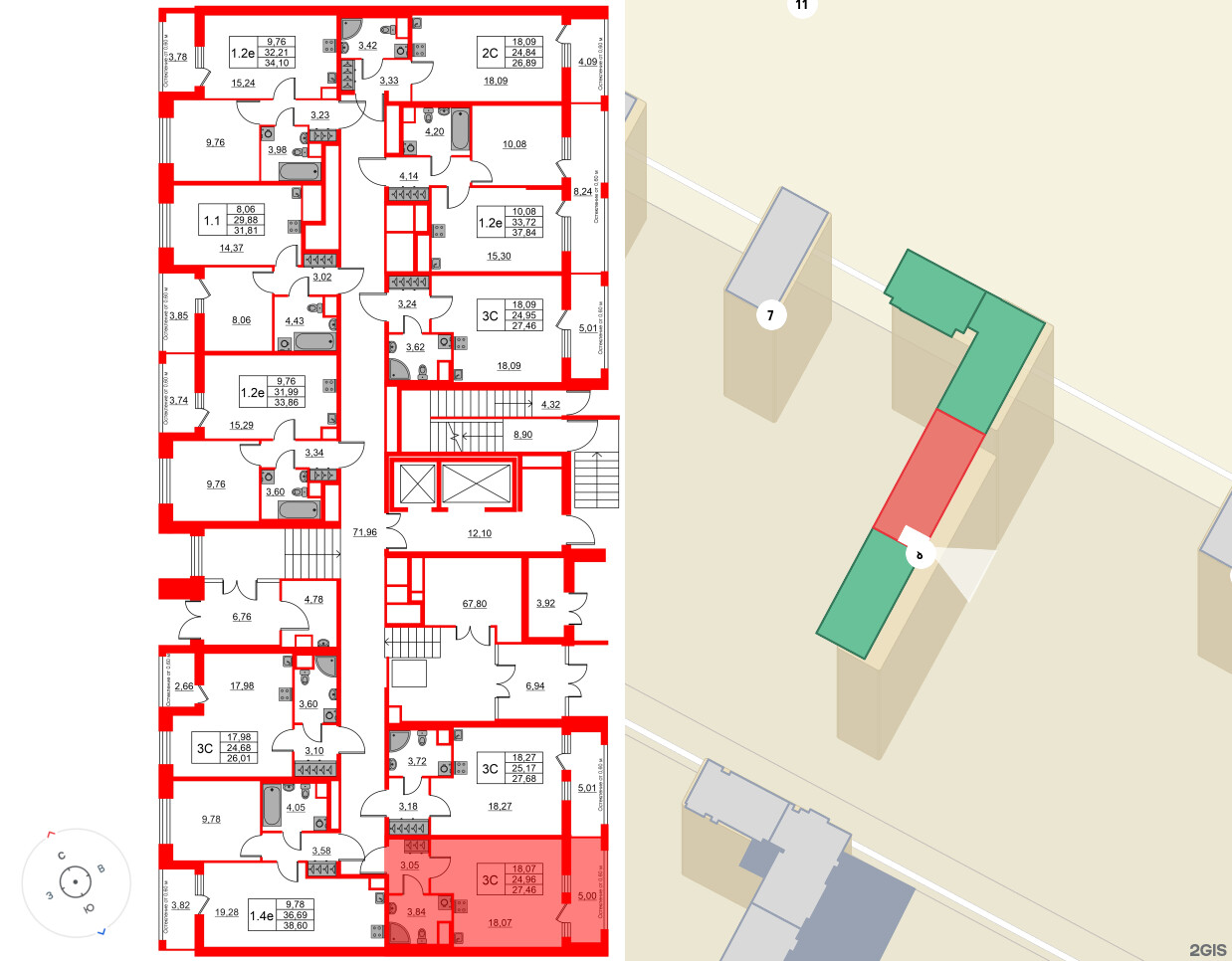 Квартира в ЖК «Город звёзд», студия, 24.96 м², 1 этаж