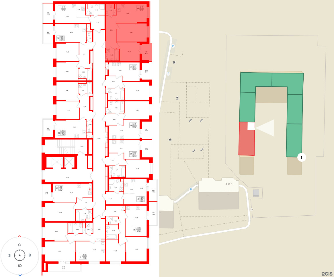 Квартира в ЖК «Аквилон Верба», 2 комнатная, 54.46 м², 12 этаж