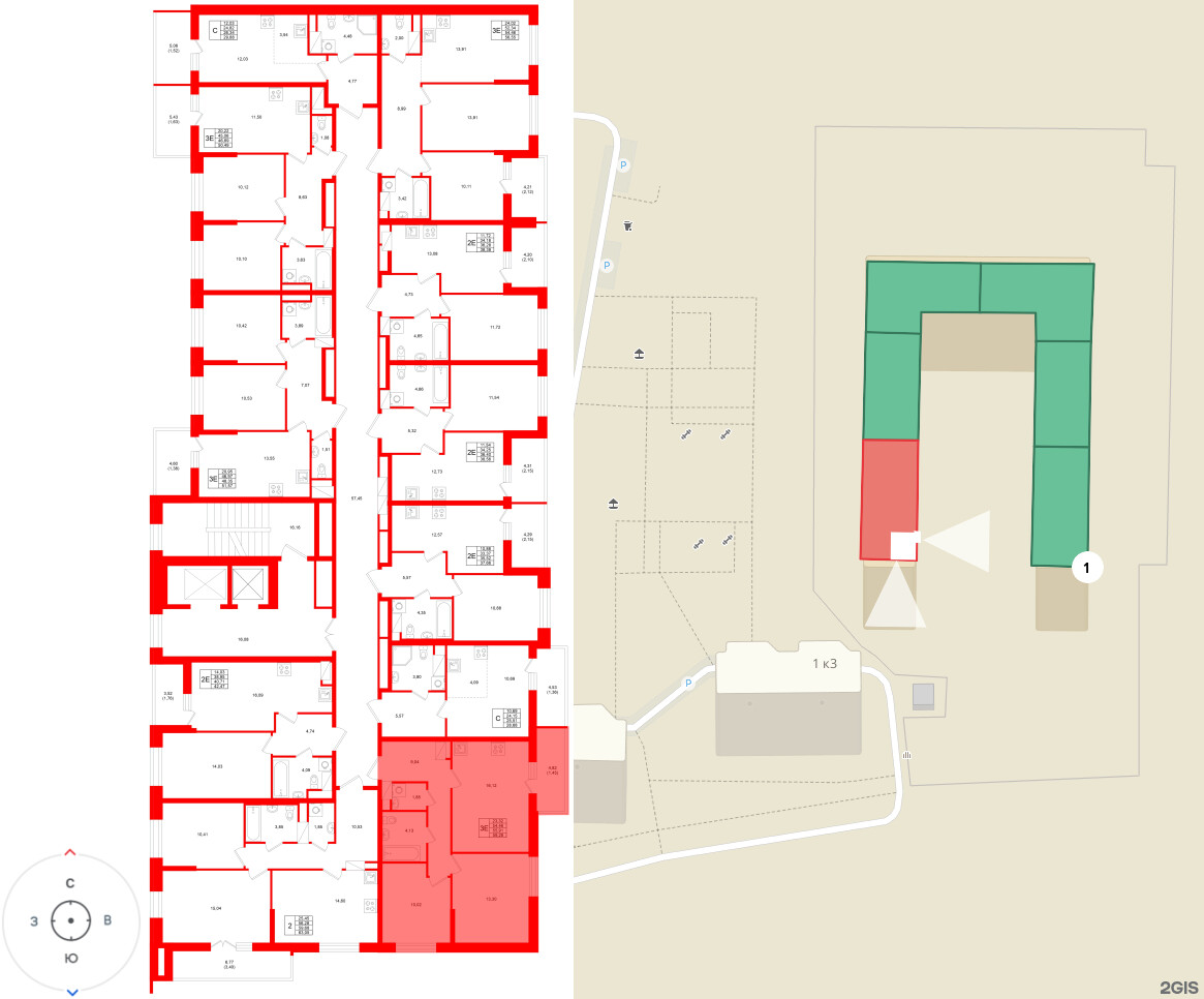 Квартира в ЖК «Аквилон Верба», 2 комнатная, 55.91 м², 6 этаж