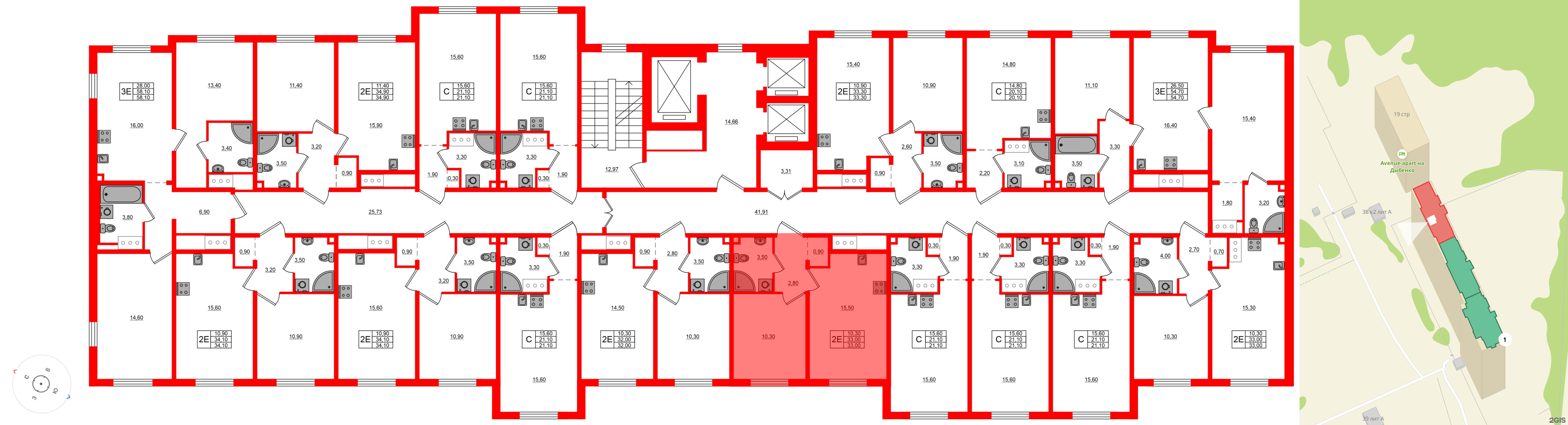 Квартира в ЖК Дыбенко Парк, 1 комнатная, 33 м², 10 этаж