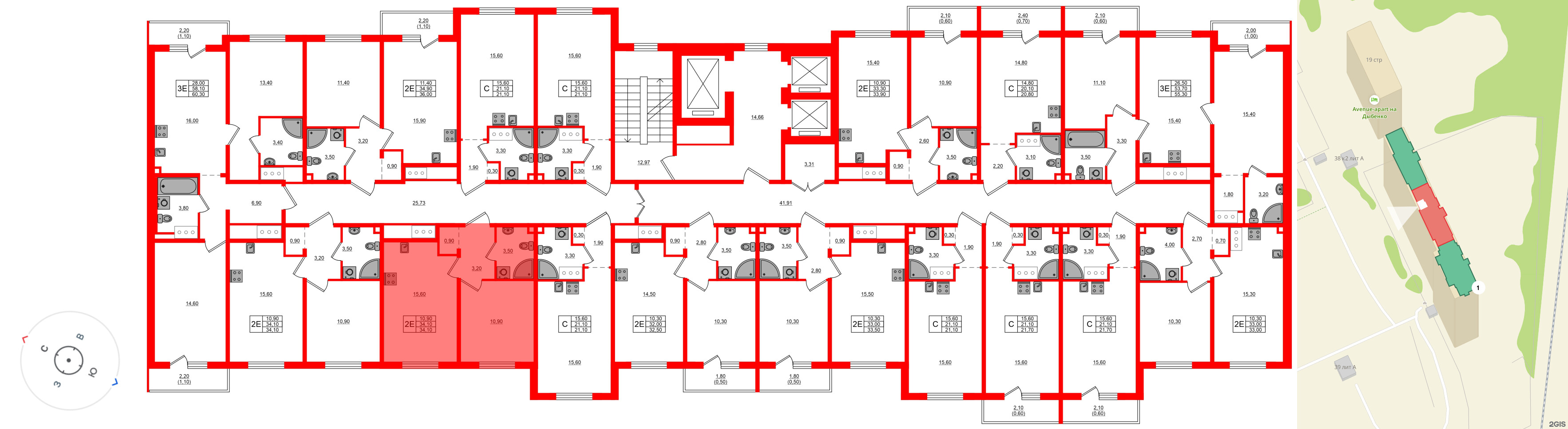 Квартира в ЖК Дыбенко Парк, 1 комнатная, 34.1 м², 20 этаж