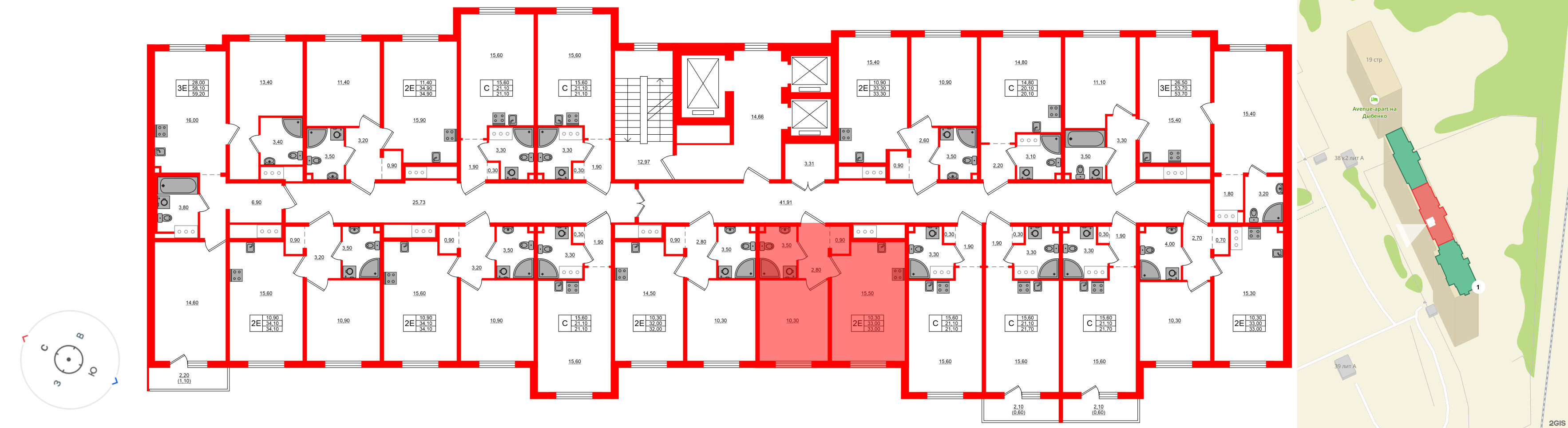 Квартира в ЖК Дыбенко Парк, 1 комнатная, 33 м², 18 этаж