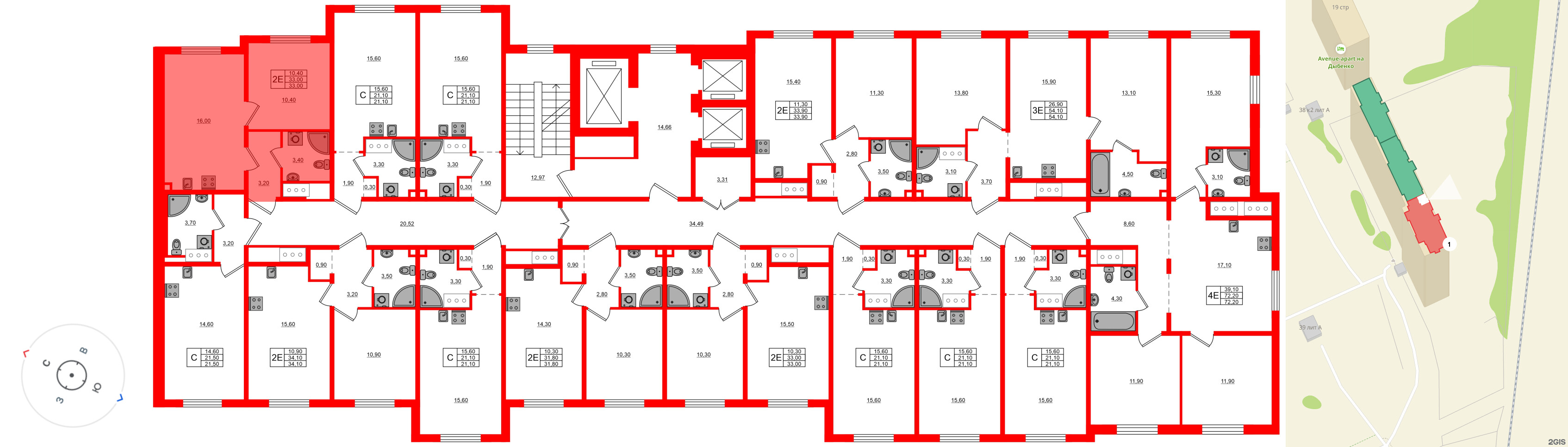 Квартира в ЖК Дыбенко Парк, 1 комнатная, 33 м², 10 этаж
