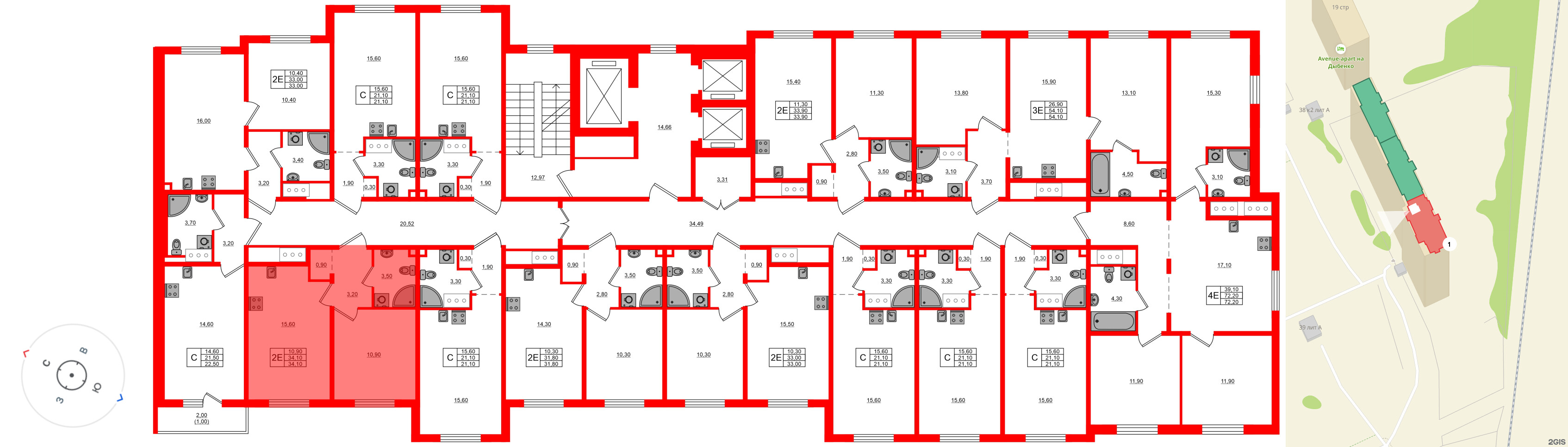 Квартира в ЖК Дыбенко Парк, 1 комнатная, 34.1 м², 11 этаж