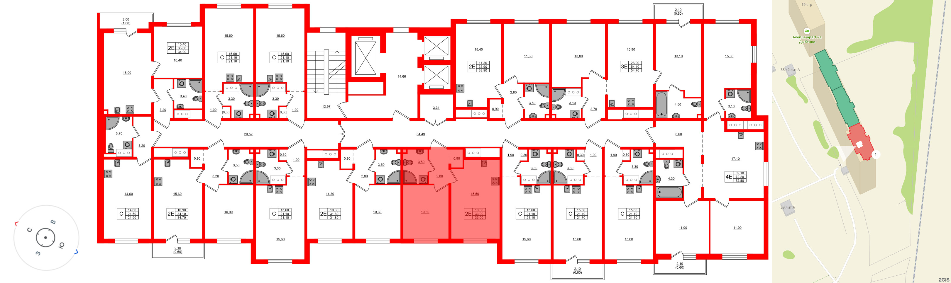 Квартира в ЖК Дыбенко Парк, 1 комнатная, 33 м², 8 этаж