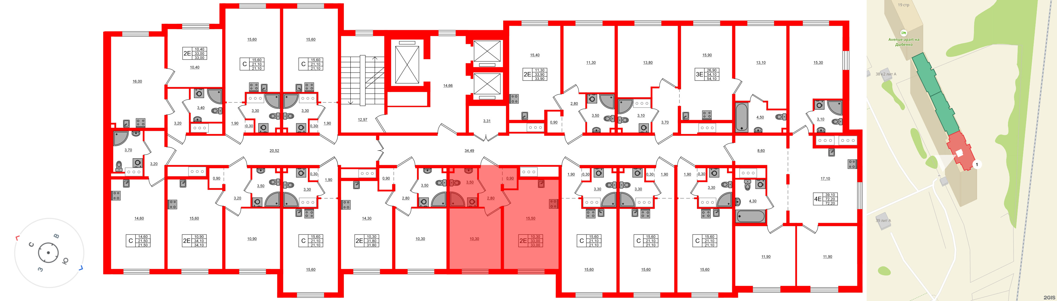 Квартира в ЖК Дыбенко Парк, 1 комнатная, 33 м², 22 этаж