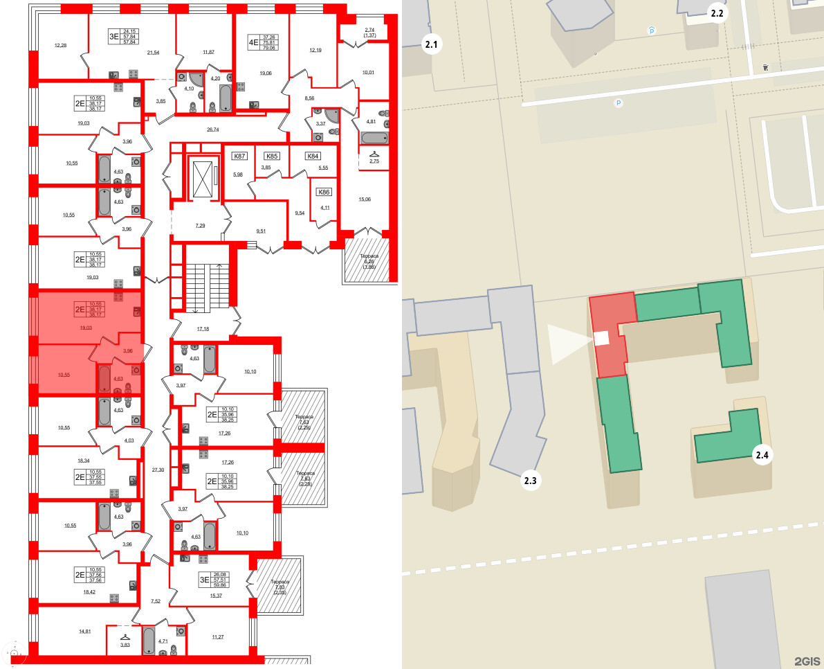 Квартира в ЖК NEWПИТЕР, 1 комнатная, 38.17 м², 2 этаж