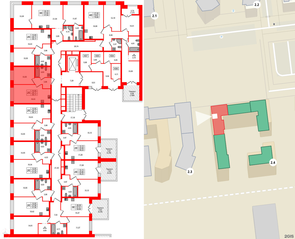 Квартира в ЖК NEWПИТЕР, 1 комнатная, 38.17 м², 2 этаж