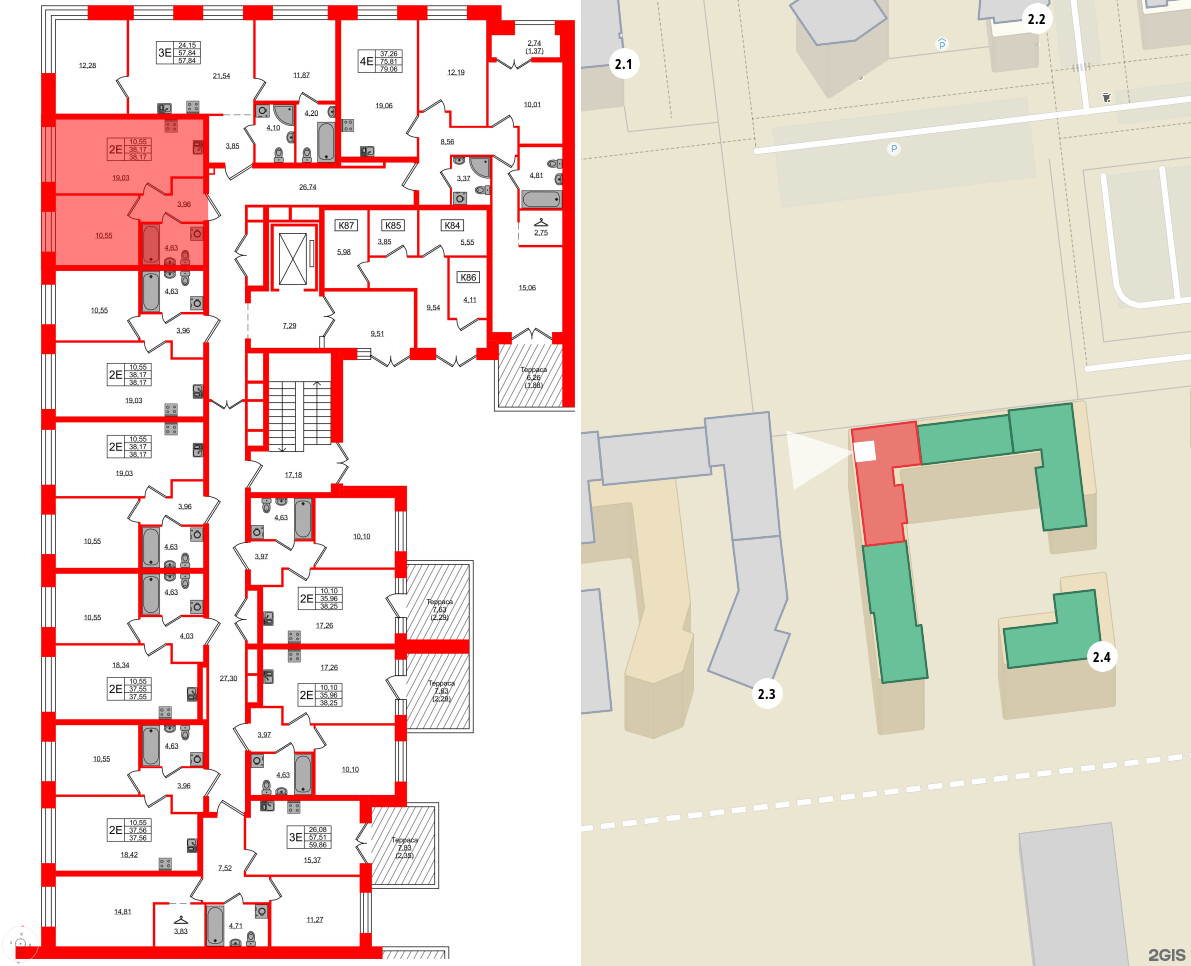 Квартира в ЖК NEWПИТЕР, 1 комнатная, 38.17 м², 2 этаж