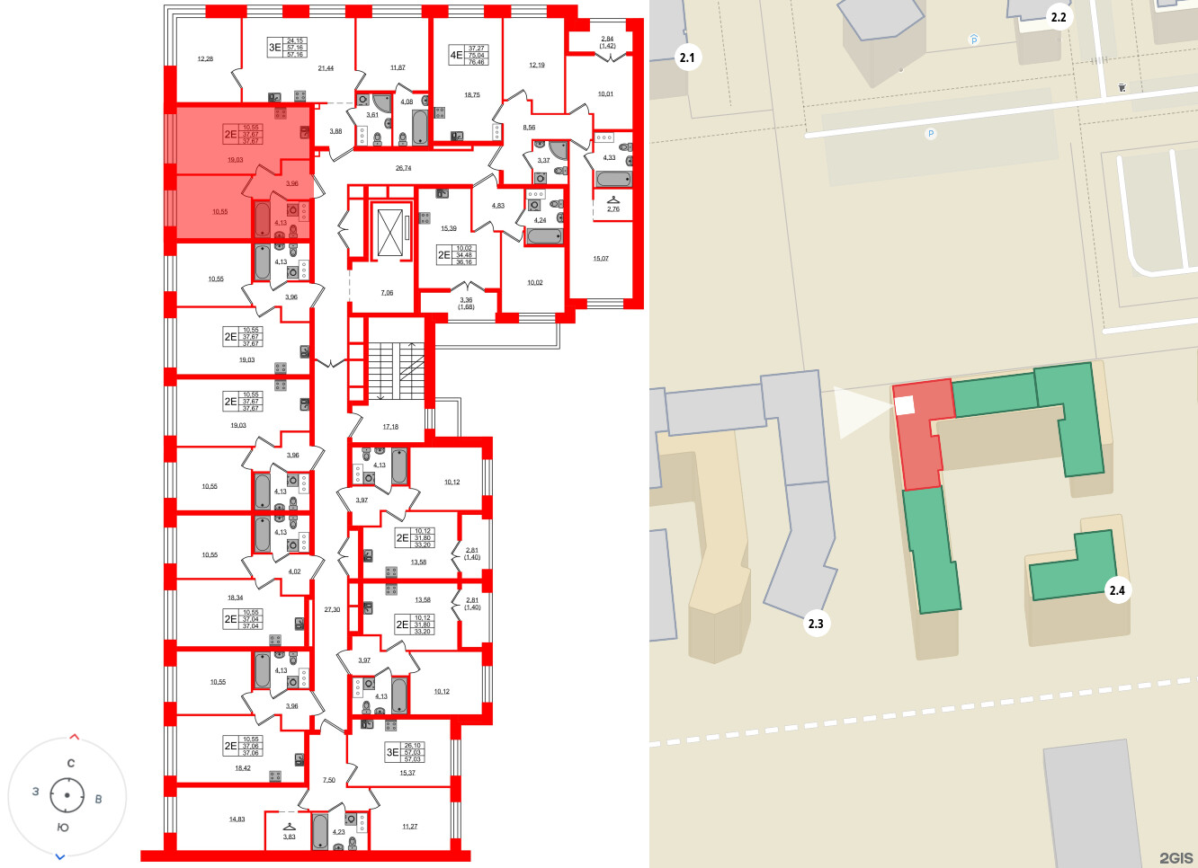 Квартира в ЖК NEWПИТЕР, 1 комнатная, 37.67 м², 3 этаж
