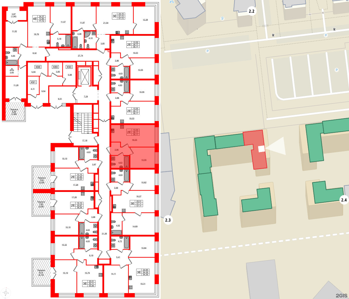 Квартира в ЖК NEWПИТЕР, 1 комнатная, 38.17 м², 2 этаж