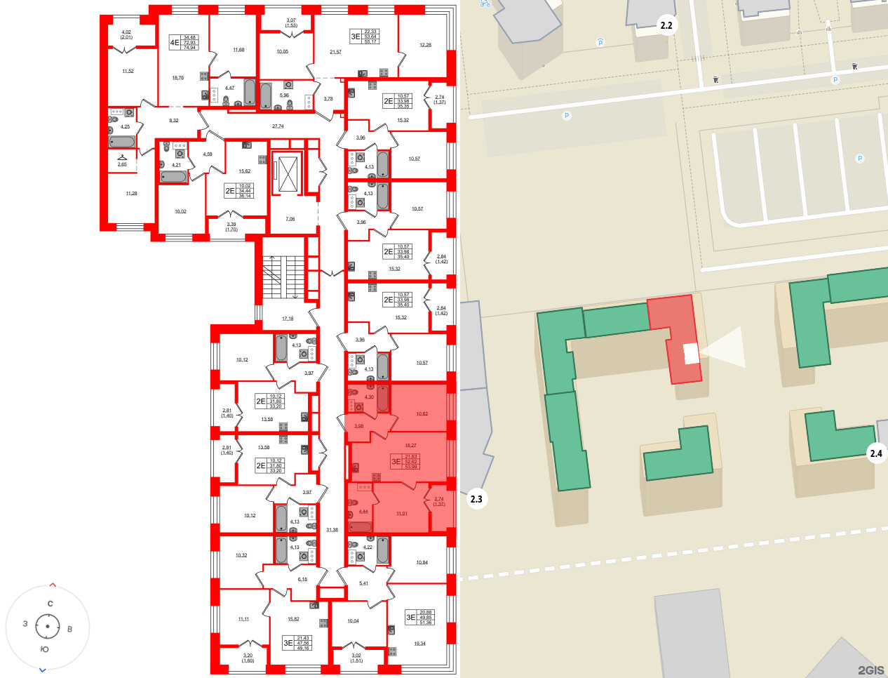 Квартира в ЖК NEWПИТЕР, 2 комнатная, 53.99 м², 9 этаж