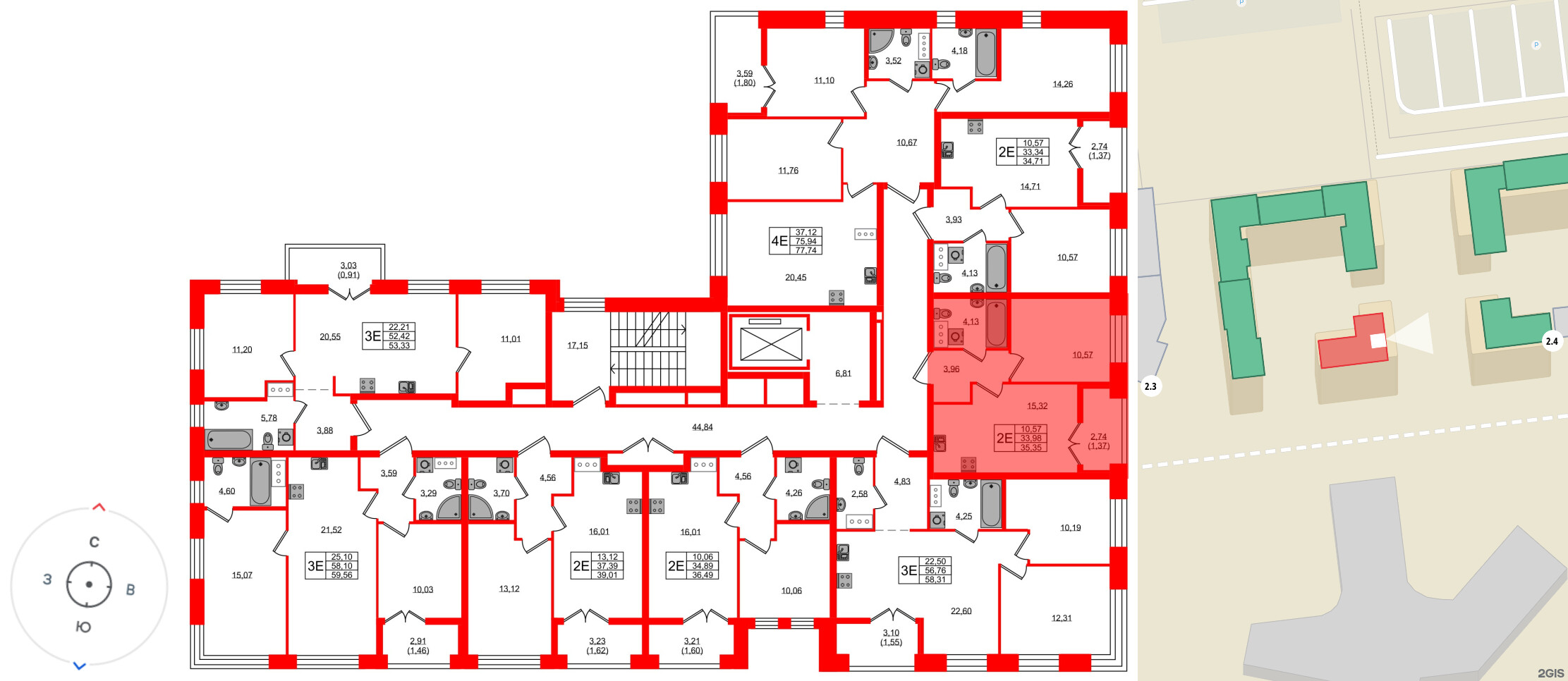Квартира в ЖК NEWПИТЕР, 1 комнатная, 35.35 м², 7 этаж