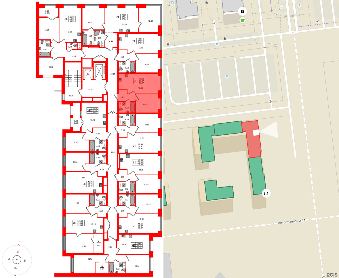 Квартира в ЖК NEWПИТЕР, 1 комнатная, 37.67 м², 3 этаж