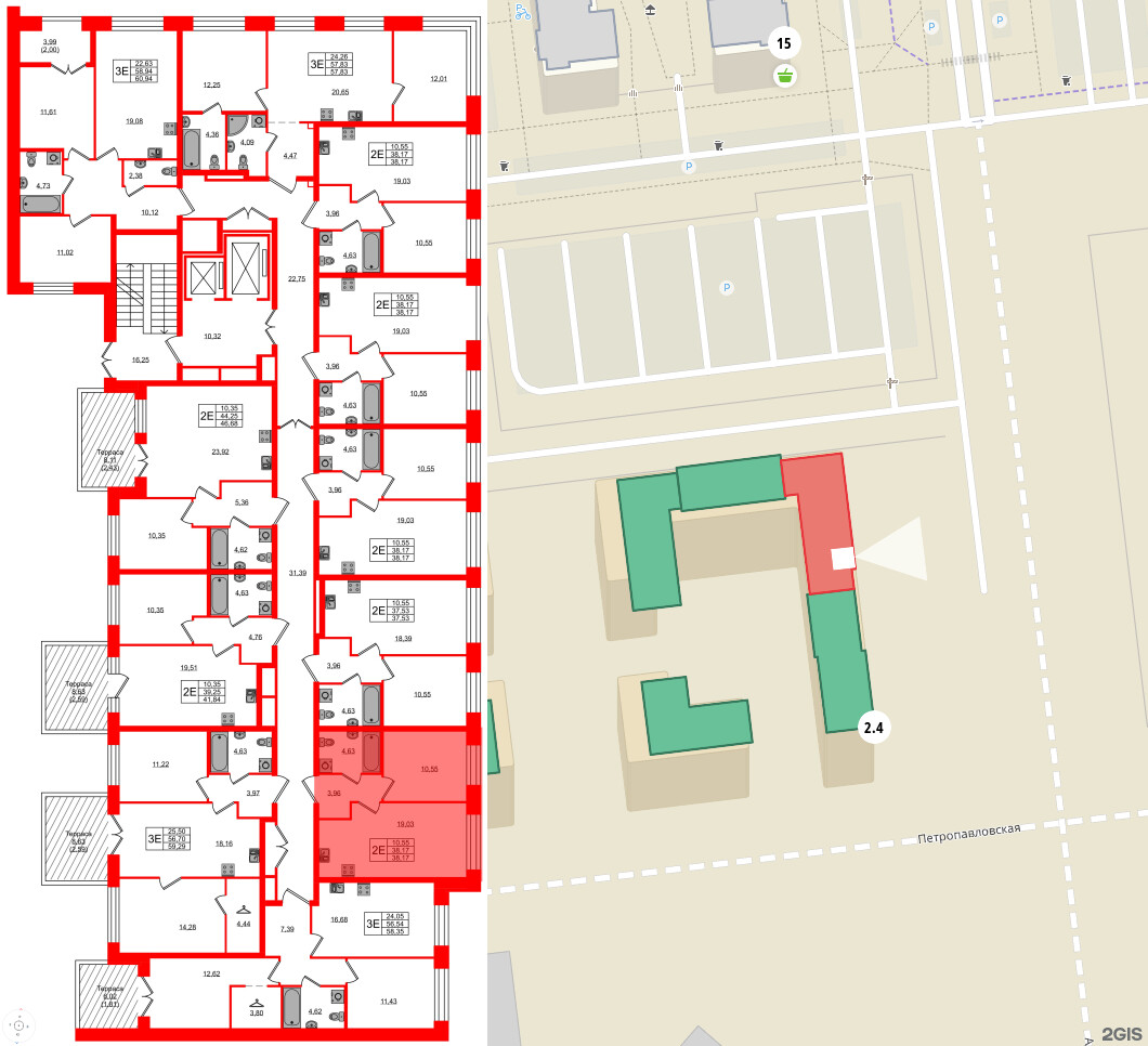 Квартира в ЖК NEWПИТЕР, 1 комнатная, 38.17 м², 2 этаж