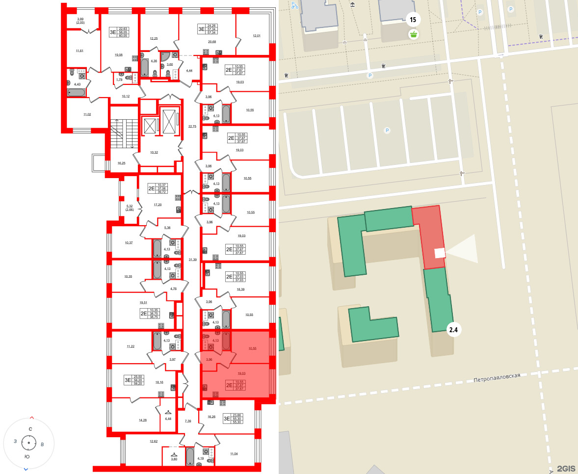 Квартира в ЖК NEWПИТЕР, 1 комнатная, 37.67 м², 3 этаж