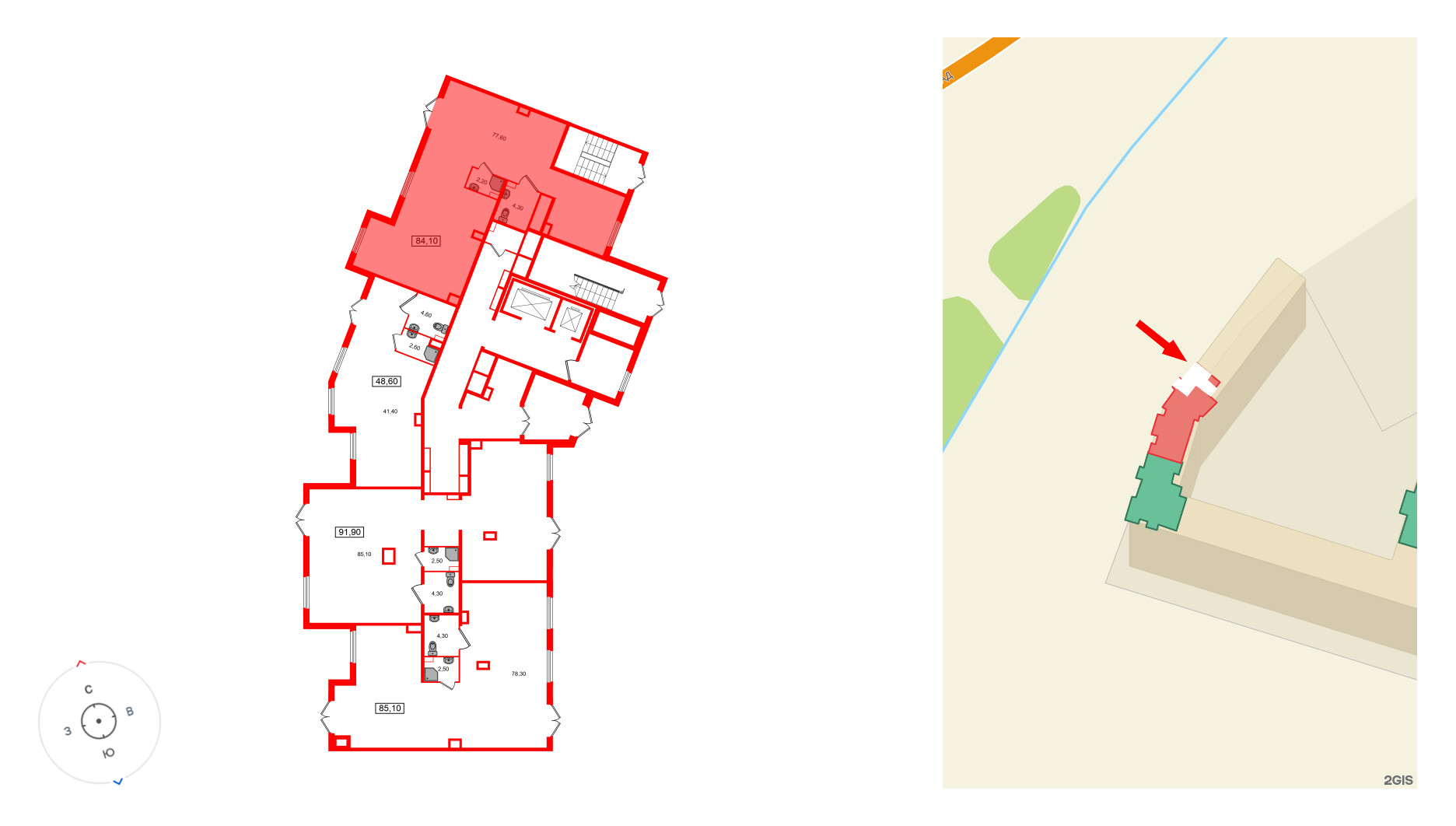 Помещение в ЖК Клюква.Парк, 84.1 м², 1 этаж