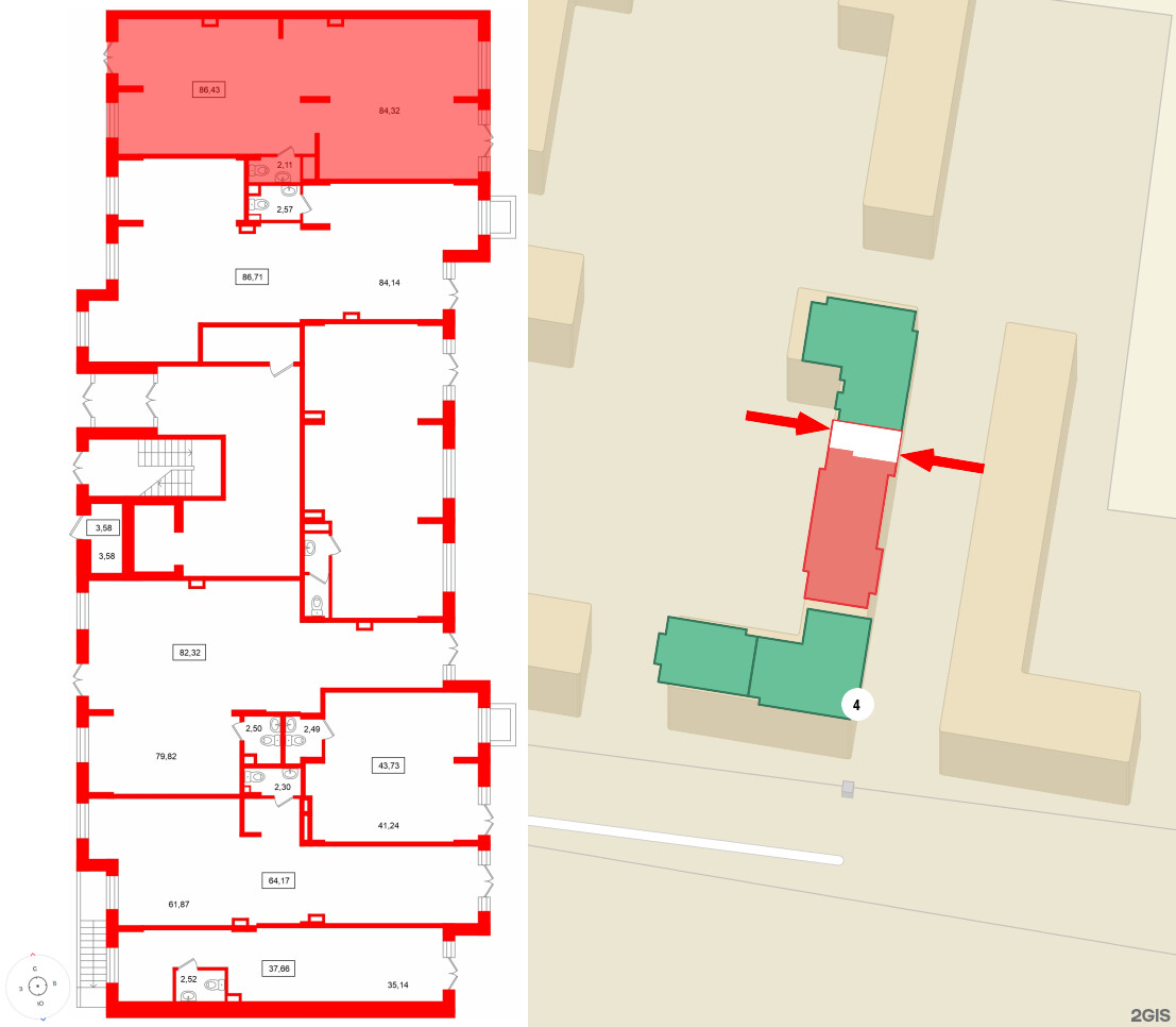 Помещение в ЖК Рождественский квартал, 86.43 м², 1 этаж