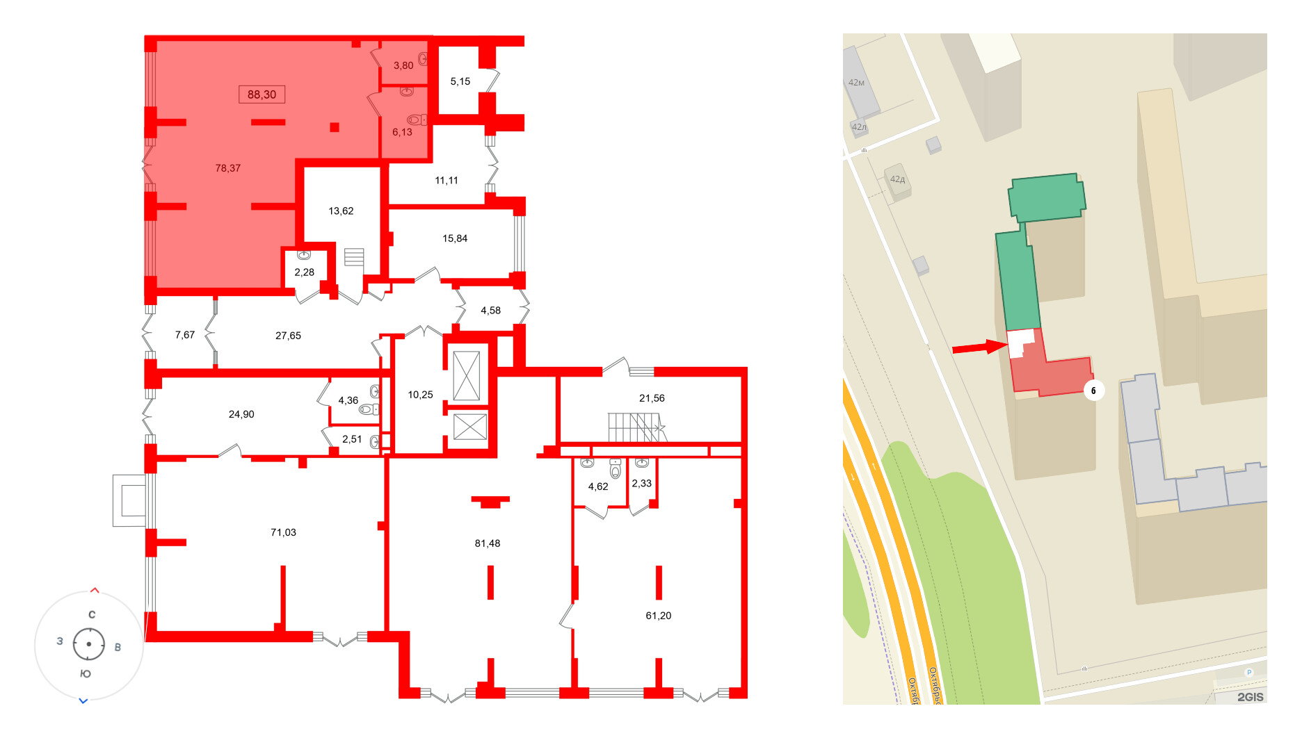 Помещение в ЖК Цивилизация на Неве, 88.3 м², 1 этаж