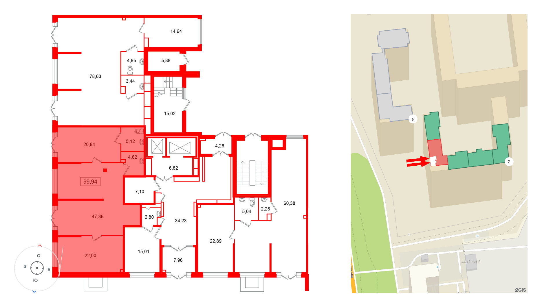 Помещение в ЖК Цивилизация на Неве, 99.94 м², 1 этаж
