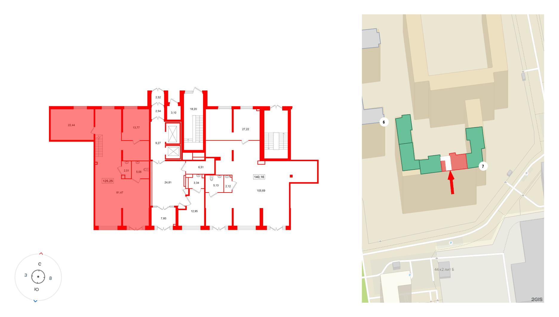 Помещение в ЖК Цивилизация на Неве, 125.25 м², 1 этаж