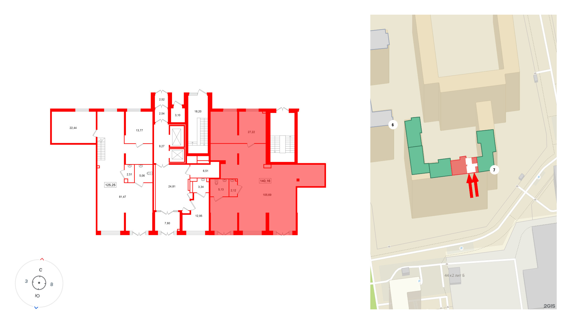 Помещение в ЖК Цивилизация на Неве, 140.16 м², 1 этаж